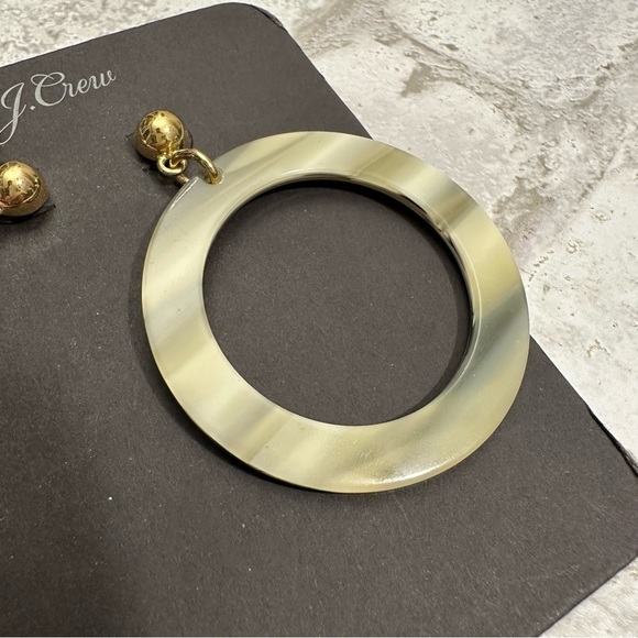 J. Crew Dangle Drop‎ Hoop Earrings women’s one size marble gray tone - Picture 2 of 3
